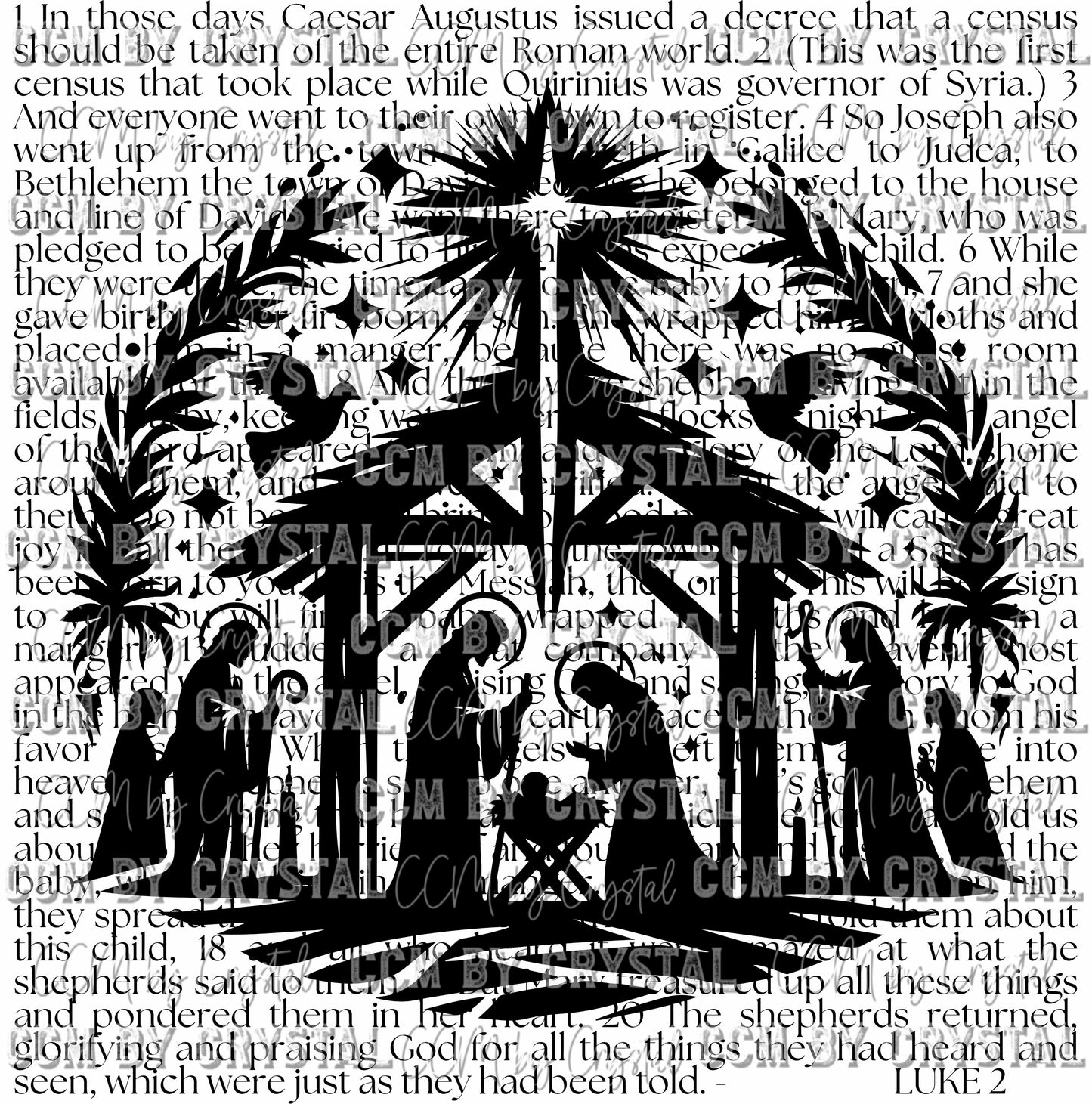 Manger Luke 2 Jesus Christian Ready to Press Transfer DTF Transfer Sublimation Transfer