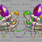 Mardi Gras Grunge Ready to Press Transfer DTF Transfer Sublimation Transfer