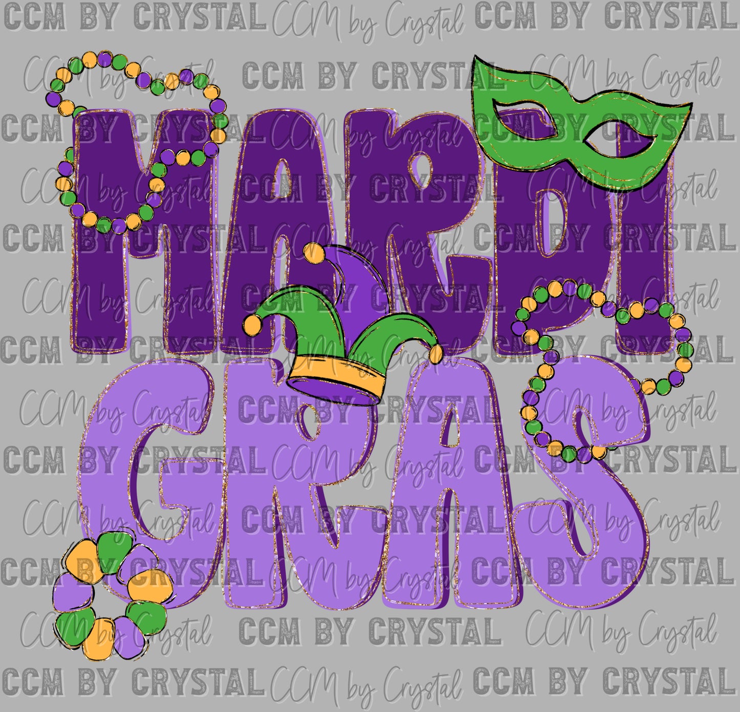 Mardi Gras Ready to Press Instant Peel DTF Transfers Sublimation Transfers
