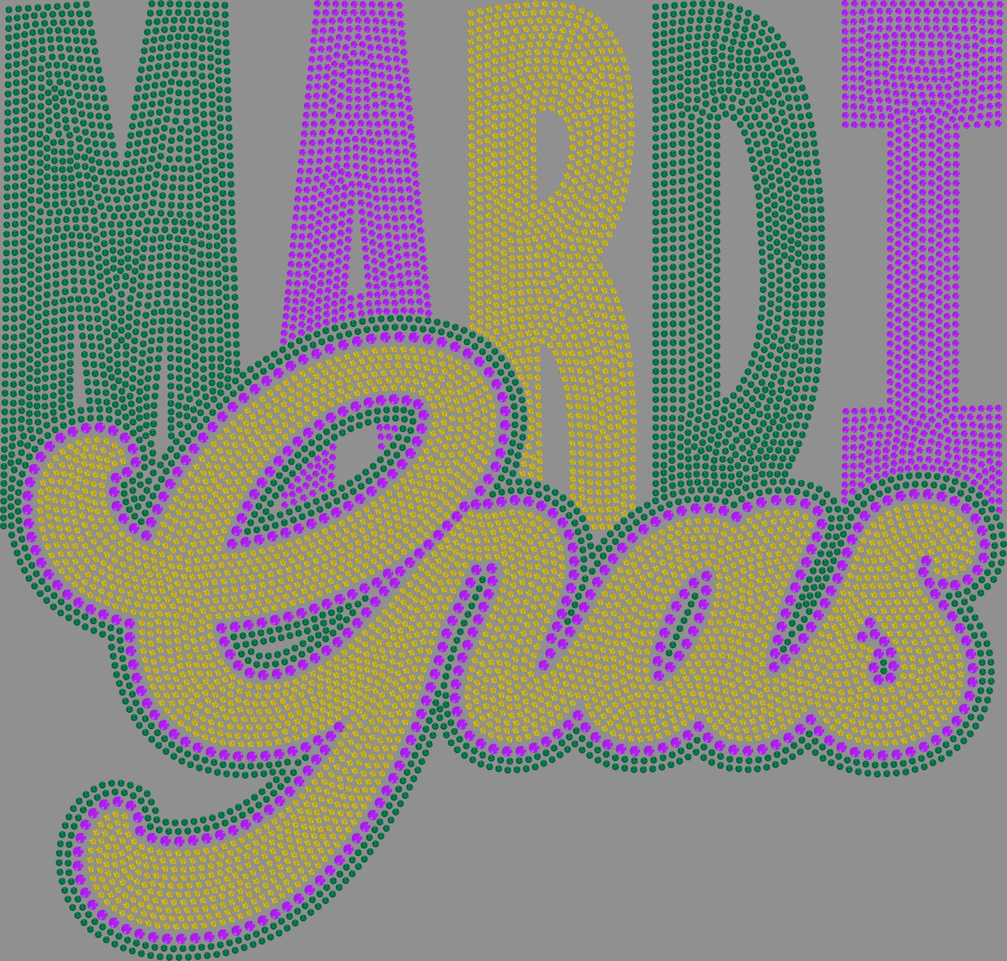 Mardi Gras Approximately 11.3" wide Spangle Transfer