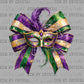 Mardi Gras Mask Bow Ready to Press DTF Transfers Sublimation Transfers