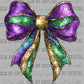 Mardi Gras bow Ready to Press Transfer DTF Transfer Sublimation Transfer