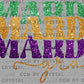 Mardi Gras Faux Glitter Ready to Press Transfer DTF Transfer Sublimation Transfer
