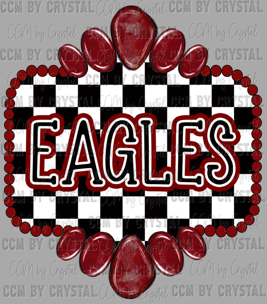 Maroon Eagles Concho Ready to Press Transfer DTF Transfer Sublimation Transfer