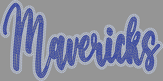 Mavericks 2-Color Approximately 11" wide Spangle Transfer