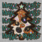 Merry and Bright Christmas Tree Faux Rhinestone Effect Ready to Press Transfer DTF Transfer Sublimation Transfer