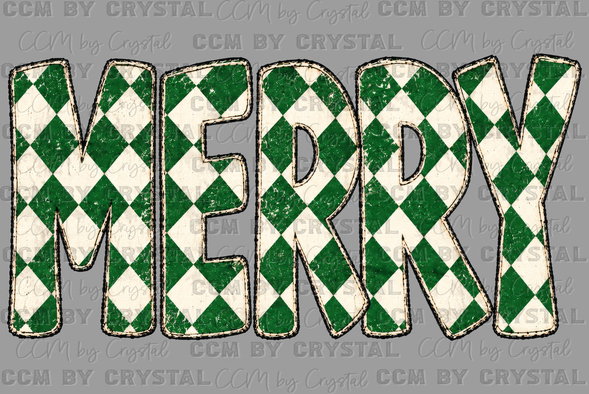 Merry Green Christmas Ready to Press DTF Transfers