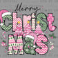 Merry Christmas Green and Pink Ready to Press Transfer DTF Transfer Sublimation Transfer