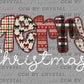 Merry Christmas Faux Fake Yarn Ready to Press Transfer Instant Peel DTF Transfer