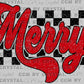 Checkered Red Merry Christmas Ready to Press Transfer DTF Transfer Sublimation Transfer