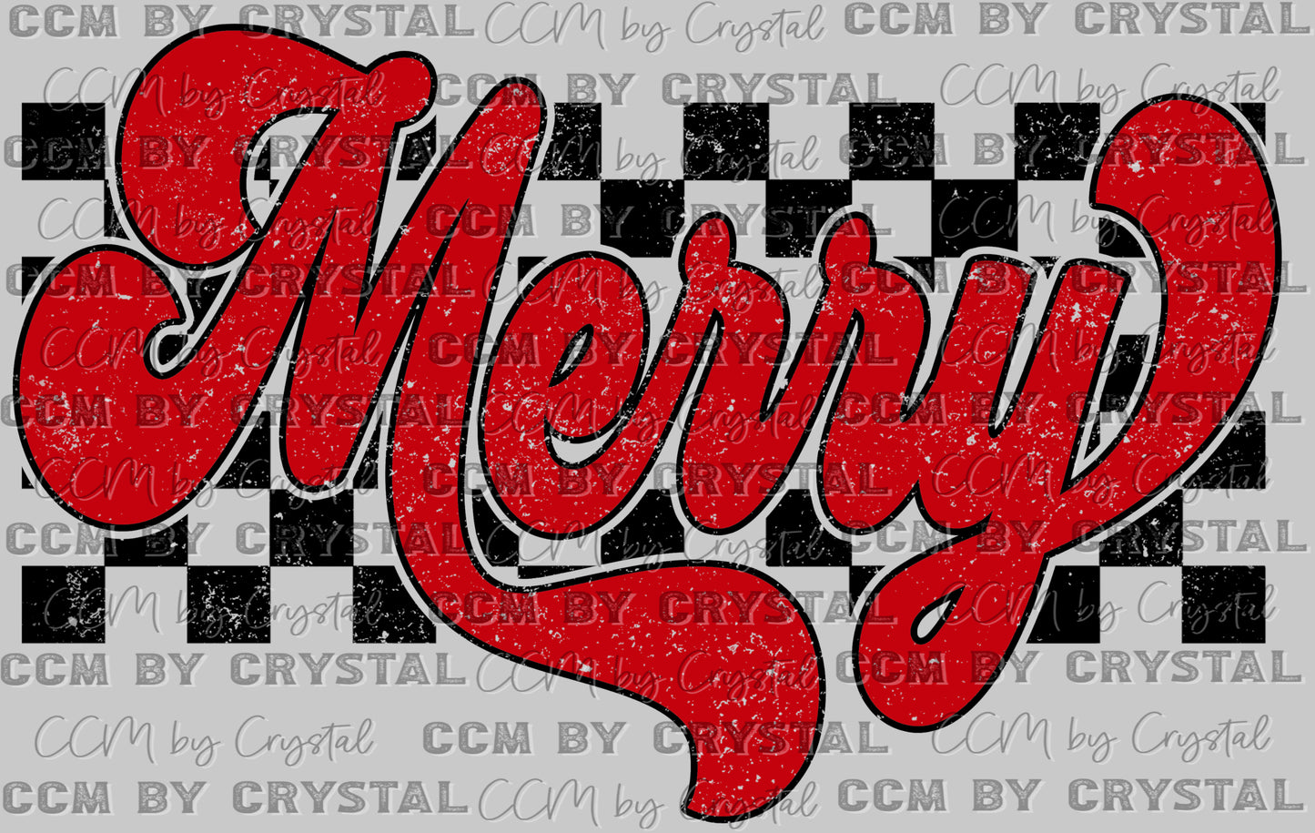 Checkered Red Merry Christmas Ready to Press Transfer DTF Transfer Sublimation Transfer