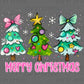 Merry Christmas Trees Ready to Press Instant Peel DTF Transfers Sublimation Transfers