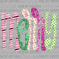 Merry Colorful Faux Glitter Christmas Winter Ready to Press Transfer DTF Transfer Sublimation Transfer