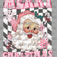 Pink Santa merry Christmas Ready to Press Transfer DTF Transfer