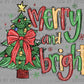 Christmas Merry and Bright Ready to Press Transfer DTF Transfer Sublimation Transfer