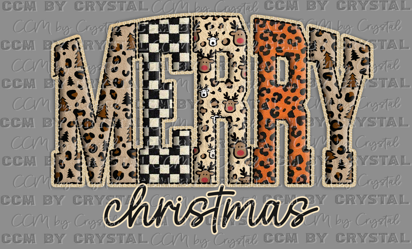 Merry Christmas Animal Prints Ready to Press Transfer DTF Transfer Sublimation Transfer