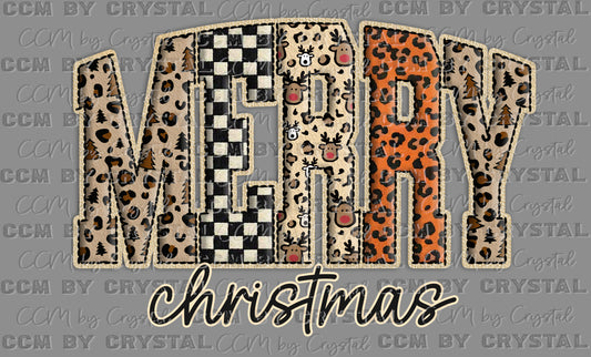 Merry Christmas Animal Prints Ready to Press Transfer DTF Transfer Sublimation Transfer