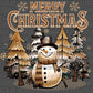 Merry Christmas Snowman Ready to Press Transfer DTF Transfer Sublimation Transfer