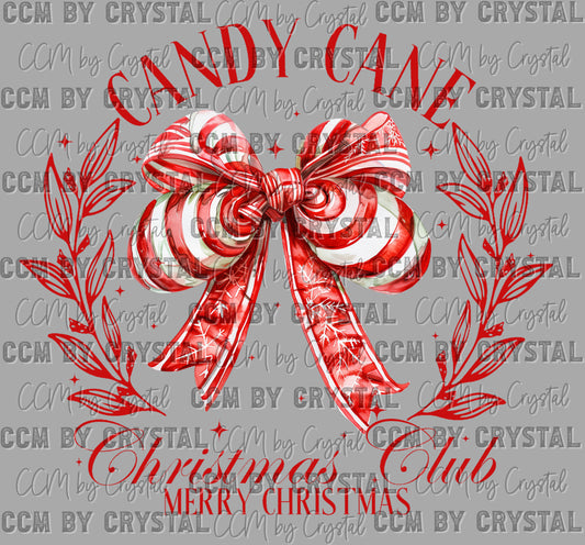 Christmas Candy Cane Club Ready to Press Transfer DTF Transfer Sublimation Transfer