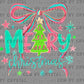 Merry Christmas Bow Tree Stars Winter Ready to Press Transfer DTF Transfer Sublimation Transfer