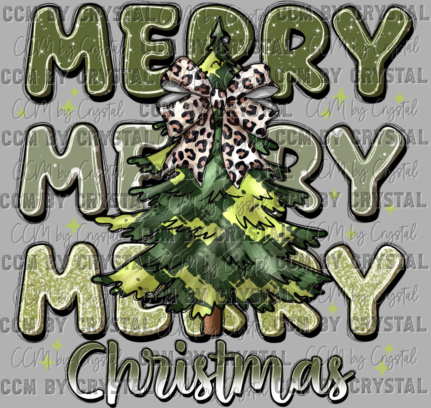 Merry Christmas Camo Ready to Press Transfer DTF Transfer Sublimation Transfer