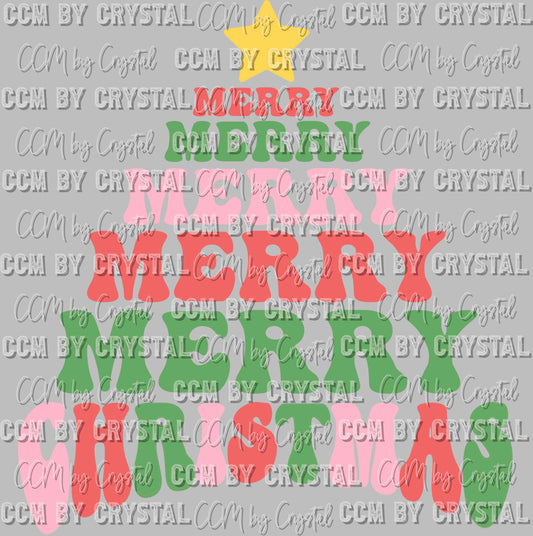 Merry Christmas Tree Ready to Press Transfer