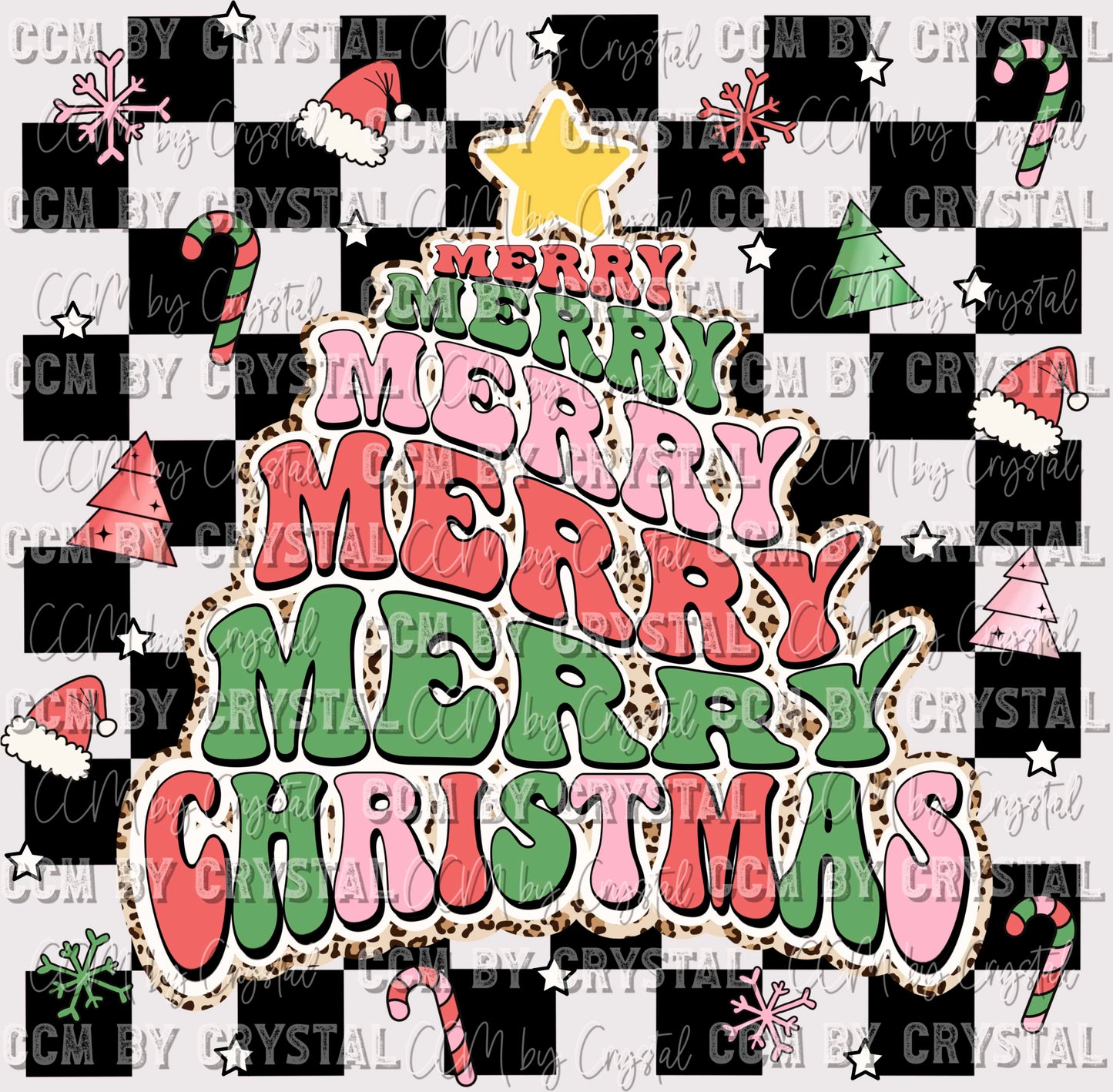 Merry Christmas Tree Ready to Press Transfer
