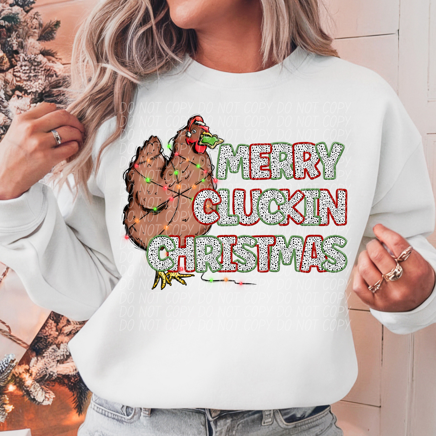 Merry Cluckin Christmas Ready to Press Transfer DTF Transfer