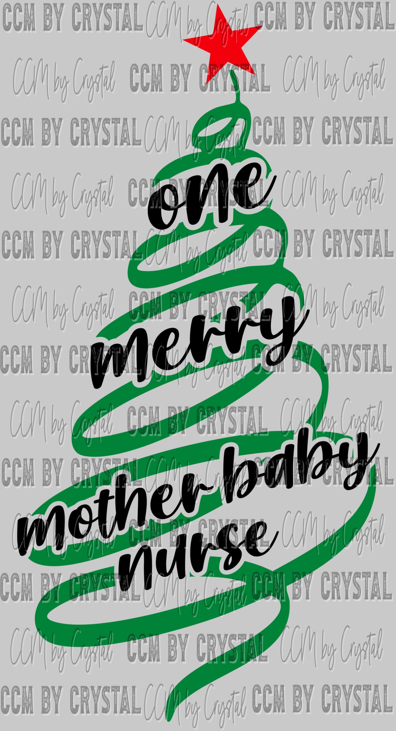One Merry Mother Baby Nurse MBU Christmas Ready to Press Transfer DTF Transfer Sublimation Transfer