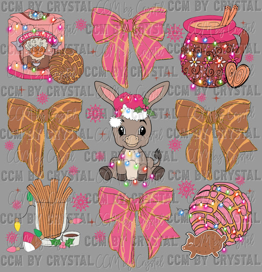 Mexican Christmas Coquette Ready to Press Transfer DTF Transfer Sublimation Transfer