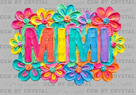 Mimi faux fake Texture Floral DTF Transfer Sublimation Transfer