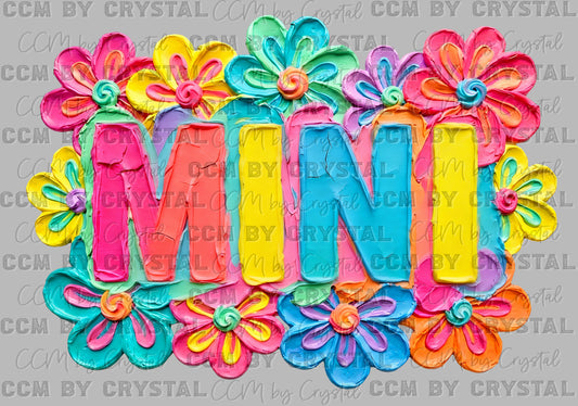 Mini faux fake Texture Floral DTF Transfer Sublimation Transfer
