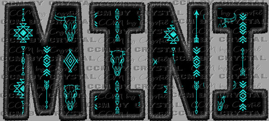 Western Aztec Mini Faux Embroidery Ready to Press Transfer DTF Transfer Sublimation Transfer