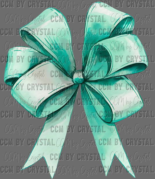 Mint green Bow Ready to Press Transfer DTF Transfer Sublimation Transfer
