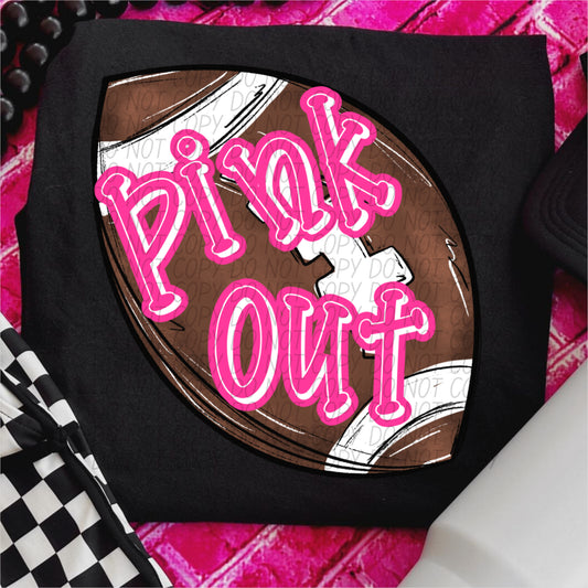 Pink Out Football Ready to Press Transfer DTF Transfer Sublimation Transfer
