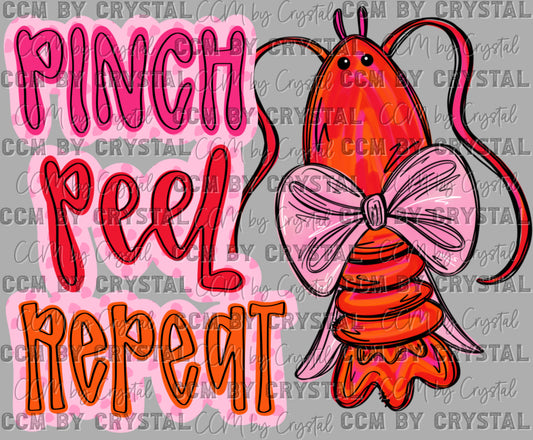Pinch peel Repeat Crawfish Ready to Press Transfer DTF Transfer Sublimation Transfer