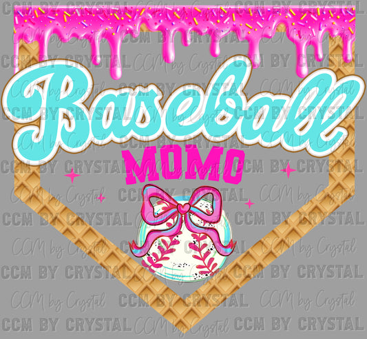 Baseball Momo Drip Ready to Press Transfer DTF Transfer Sublimation Transfer