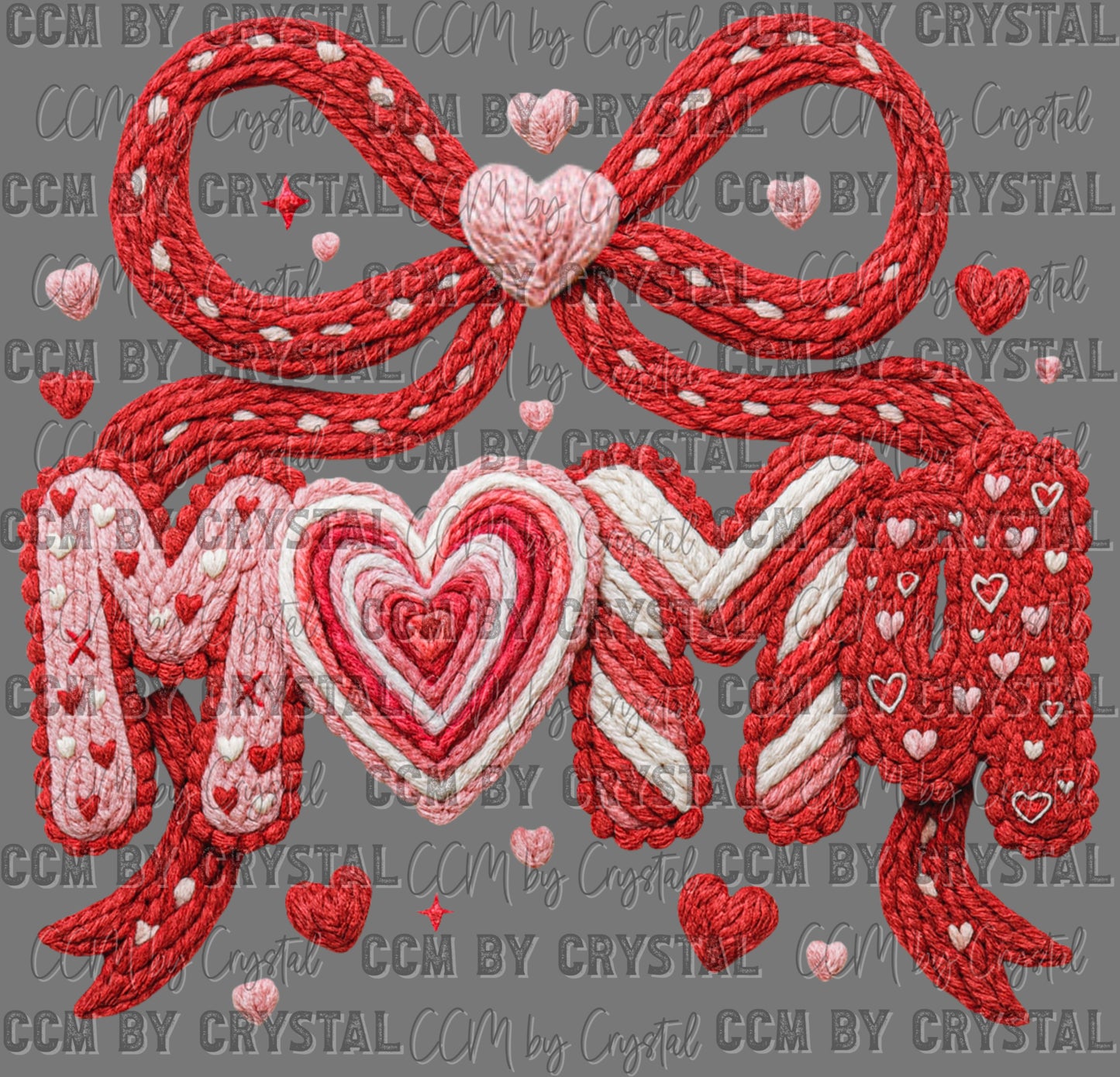 Mama Faux Yarn Valentines Day Ready to Press Transfer DTF Transfer Sublimation Transfer
