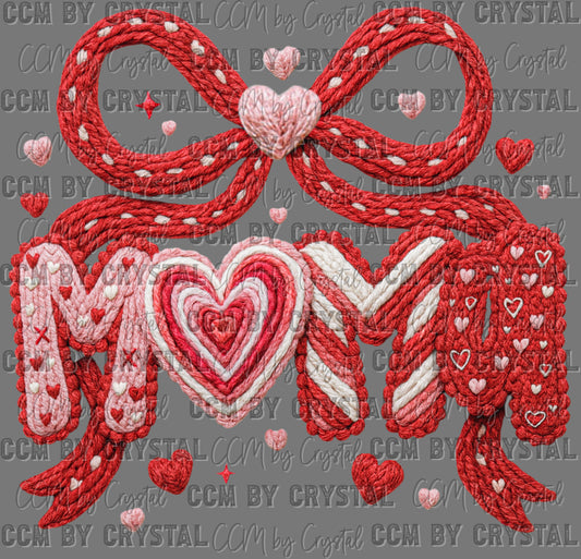 Mama Faux Yarn Valentines Day Ready to Press Transfer DTF Transfer Sublimation Transfer