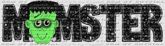 Momster Faux Sequins Faux Embroidery Halloween Ready to Press Transfer