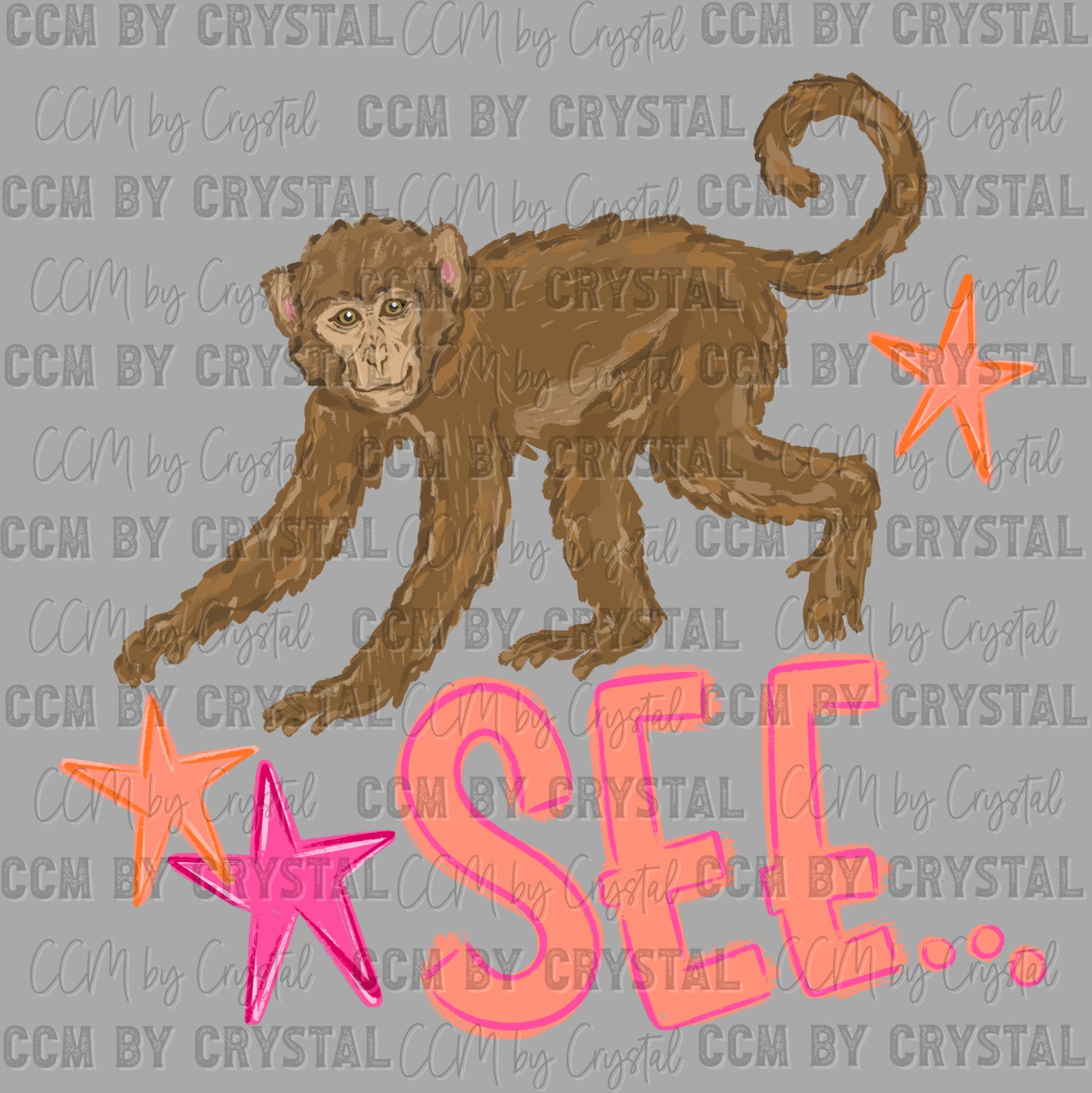 Monkey See Monkey Do Ready to Press DTF Transfers Sublimation Transfers