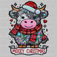 Cow Mooey Christmas Faux Rhinestone Effect Ready to Press Transfer