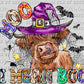 Moo I Mean Boo Highland Cow Halloween Ready to Press Transfer