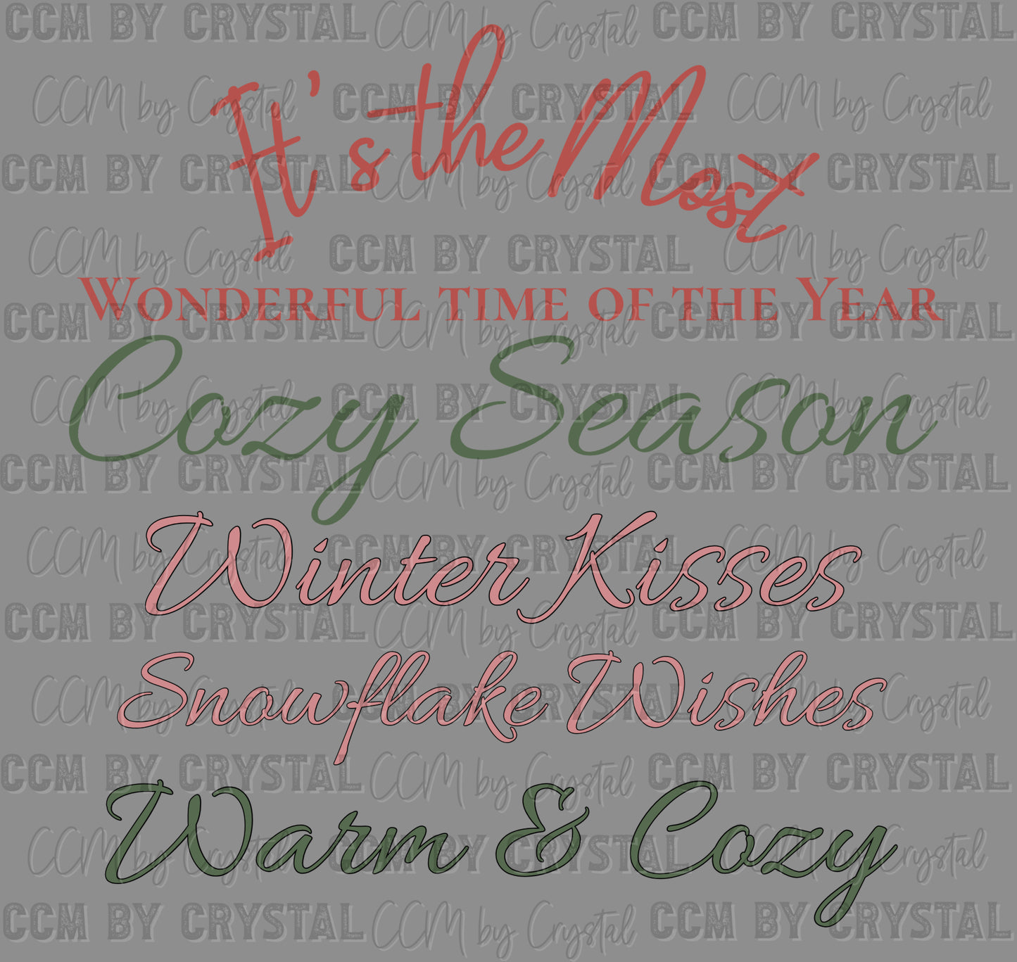 Most Wonderful Time of the Year Christmas Ready to Press Instant Peel DTF Transfers Sublimation Transfers