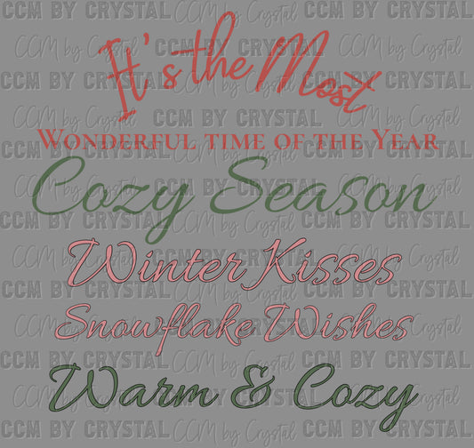 Most Wonderful Time of the Year Christmas Ready to Press Instant Peel DTF Transfers Sublimation Transfers