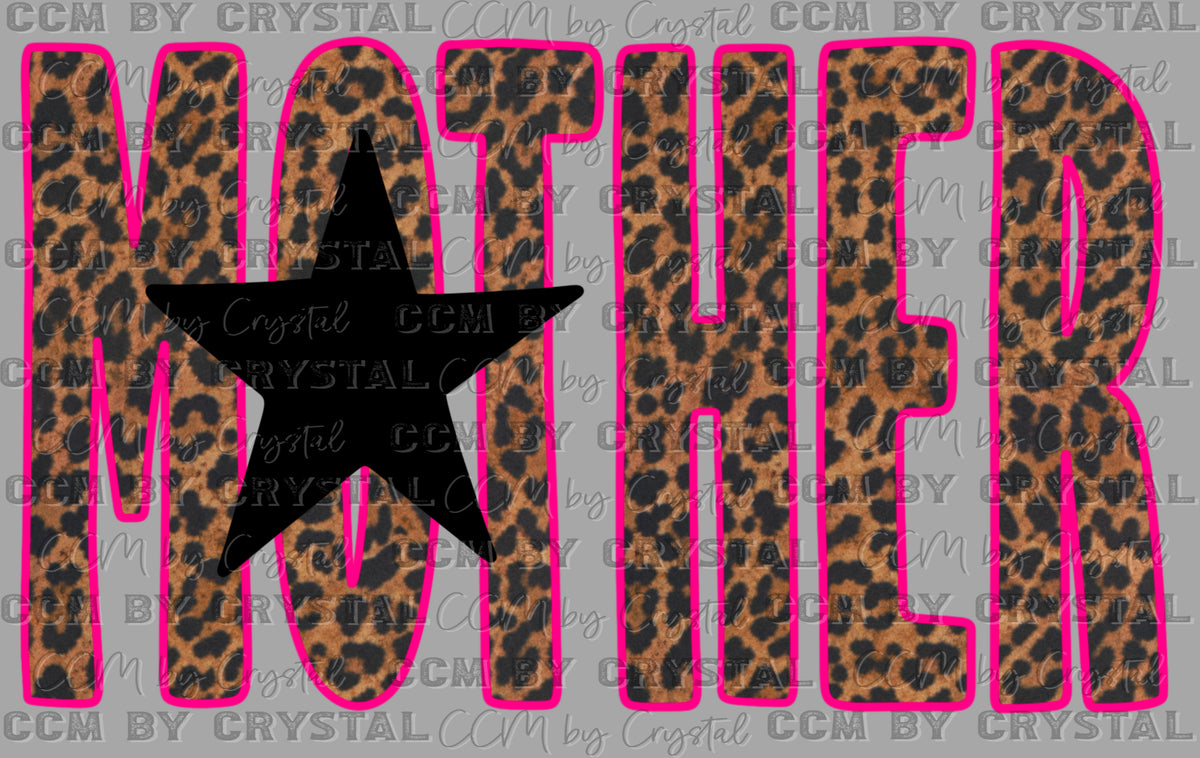 Mother Leopard Ready to Press Transfer DTF Transfer Sublimation Transfer