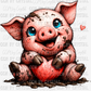 Valentine's Day Muddy Pig Ready to Press Transfer