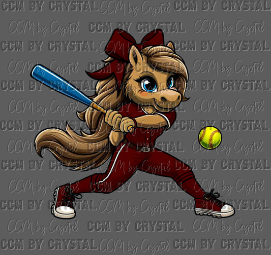 Mustangs Softball Mascot Ready to Press DTF Transfers Sublimation Transfers