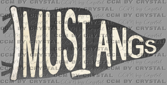 Mustangs Pennant Mascot Ready to Press Transfer DTF Transfer Sublimation Transfer