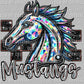 Mustangs Faux Rhinestones Effect Ready to Press Transfer DTF Transfer Sublimation Transfer